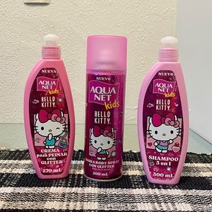 Aqua Net Hello Kitty bySanrio Hair Set/ Shampoo/ Hairspray / Glitter Hair Lotion